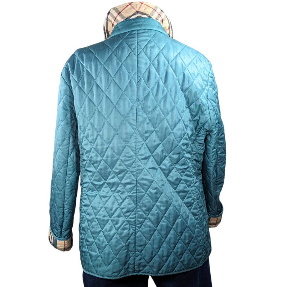 Burberry Women's XL 'Constance' Green Quilted Button Front Jacket - Picture 2 of 15